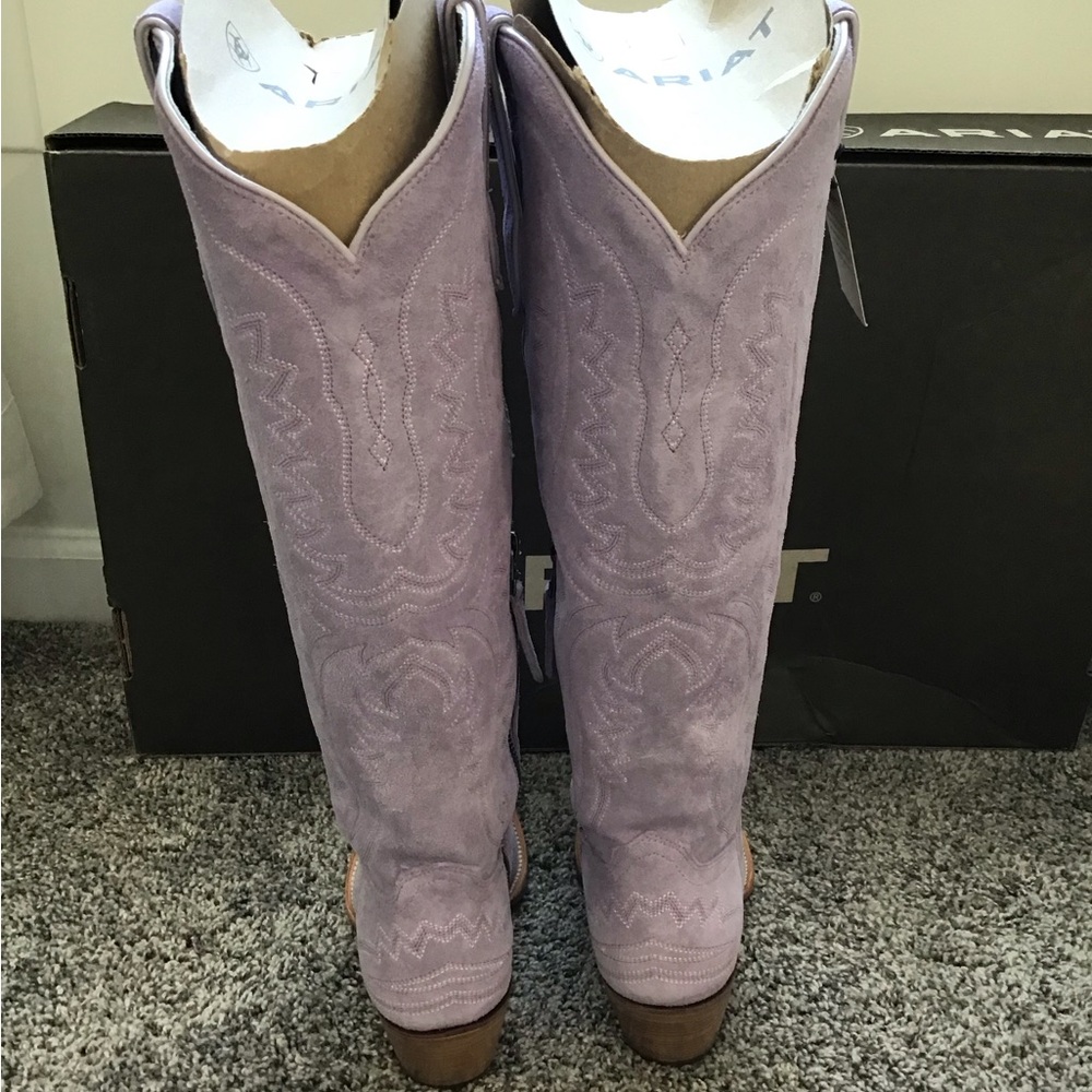 NWT Ariat Lavender Casanova Suede XToe Western Boots - Picture 5 of 6